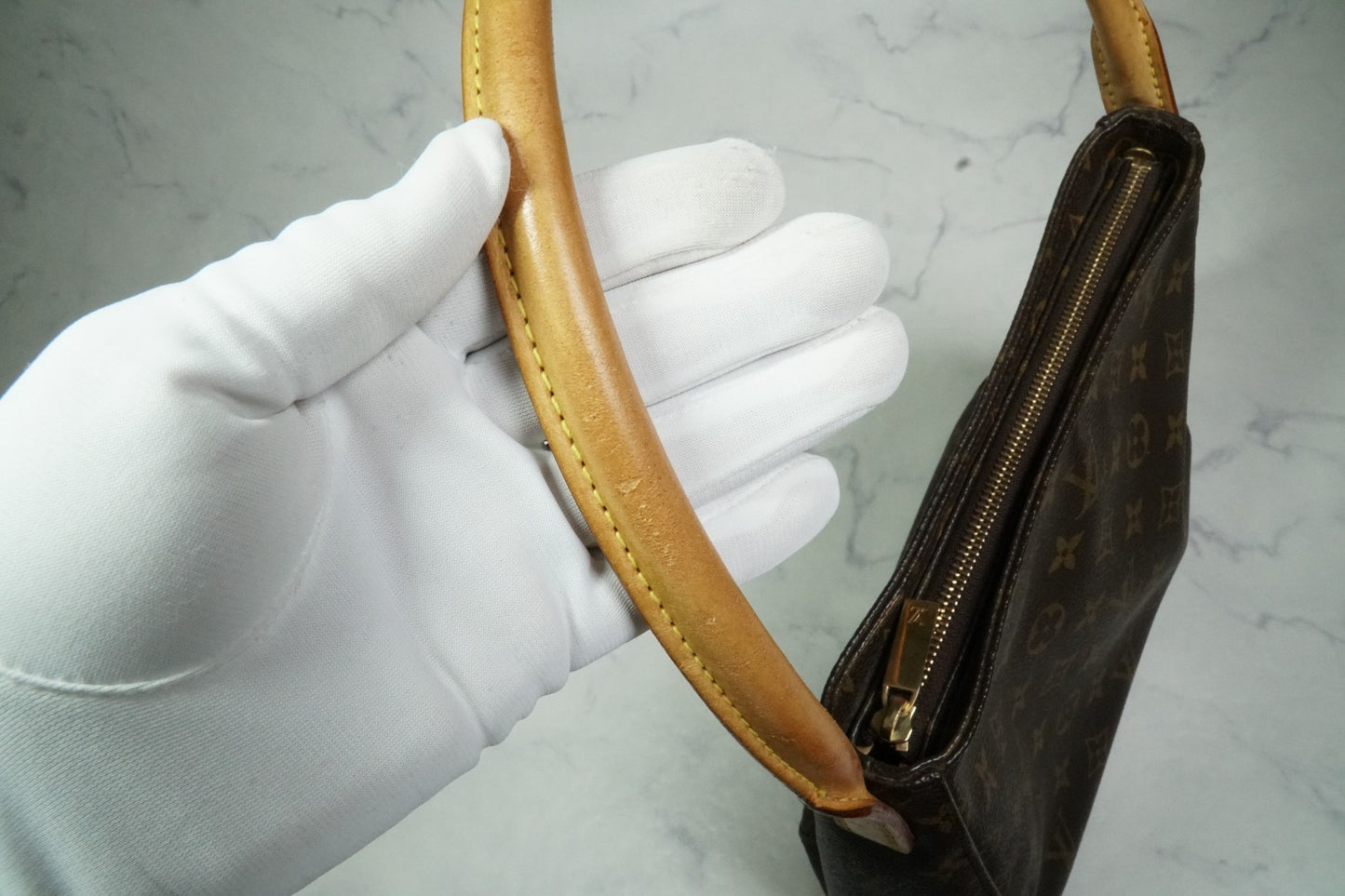 [Good] Louis Vuitton Monogram Looping MM Shoulder Bag M51146 Brown Authentic