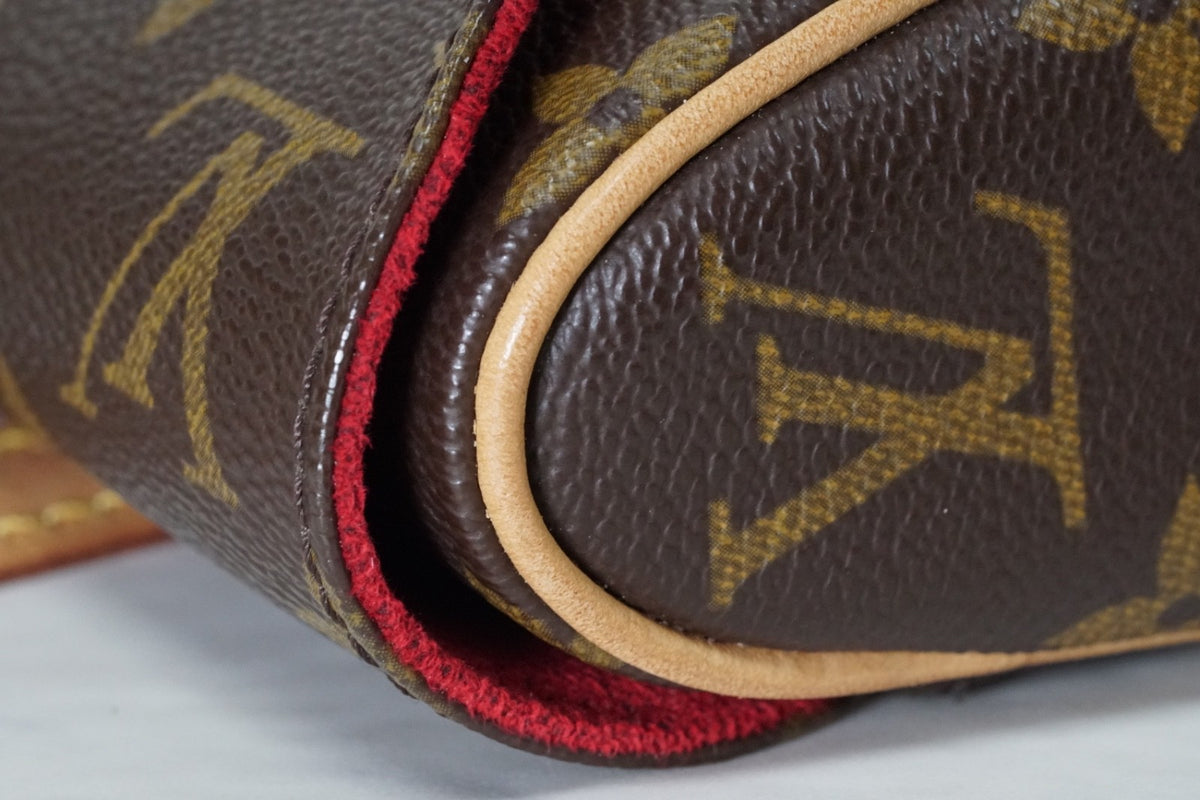 [AB Good] Louis Vuitton Monogram Sonatine Handbag M51902 Brown Canvas Authentic