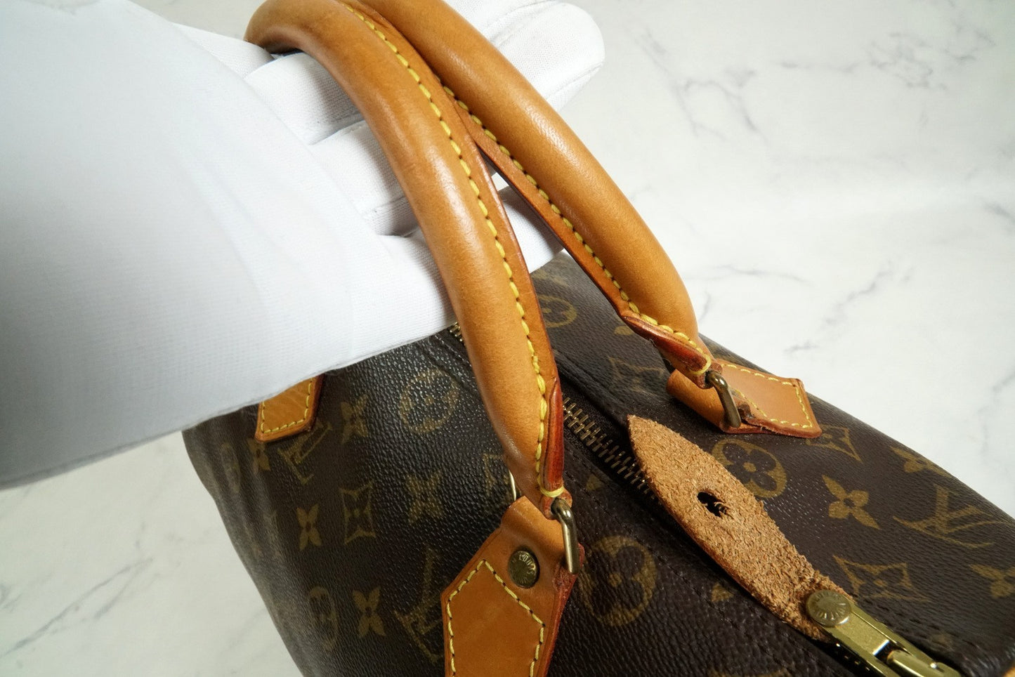 [Rank AB] Louis Vuitton Monogram Speedy 30 Handbag Boston Bag M41108 Authentic