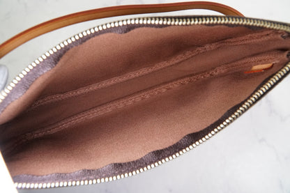 [EXCELLENT] LOUIS VUITTON Monogram Pochette Accessoires Hand Bag Brown M51980