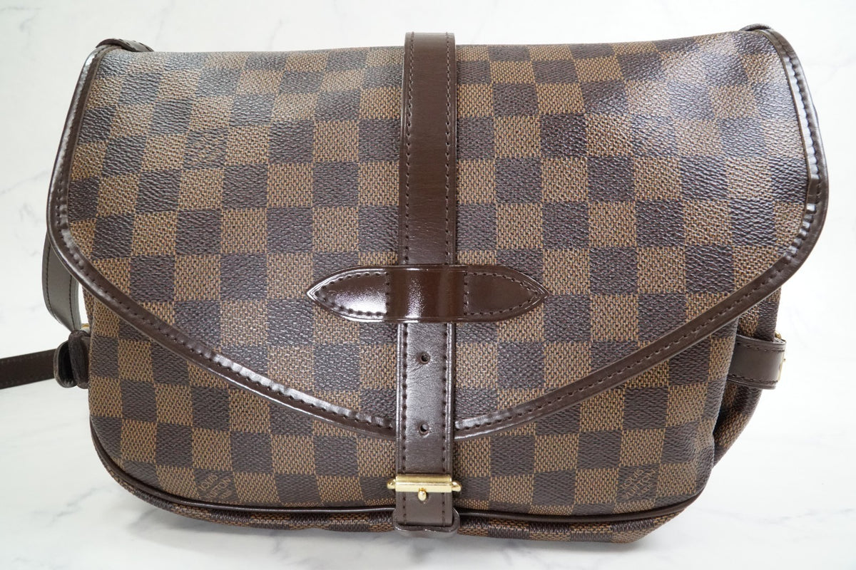 [EXC+ / AB] Louis Vuitton Damier Ebene Saumur 30 Special Order Shoulder Bag Rare
