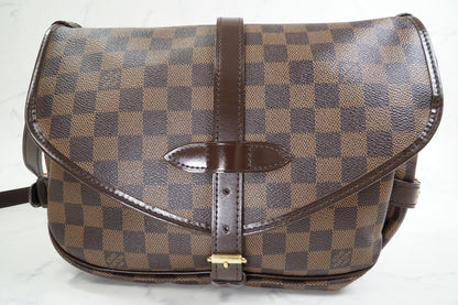 [EXC+ / AB] Louis Vuitton Damier Ebene Saumur 30 Special Order Shoulder Bag Rare
