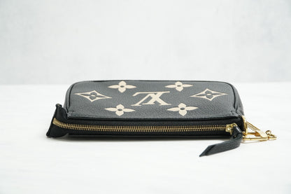 [Very Good] Louis Vuitton Empreinte Mini Pochette Accessoires Black Beige M80732