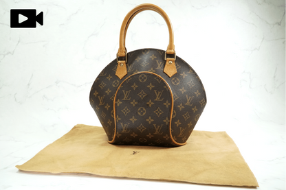 [Rank AB] Louis Vuitton Monogram Ellipse PM Handbag Brown M51127 Vintage Auth