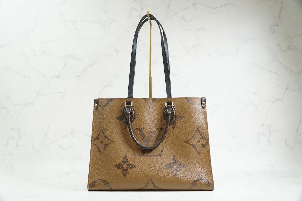 [Good] Louis Vuitton OnTheGo MM Monogram Giant Reverse Tote Bag M45321 Brown GLD