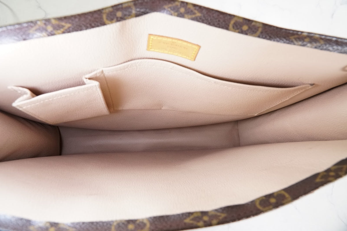 LOUIS VUITTON Sac Plat M51140 Monogram Canvas Tote Bag Handbag Vintage Authentic