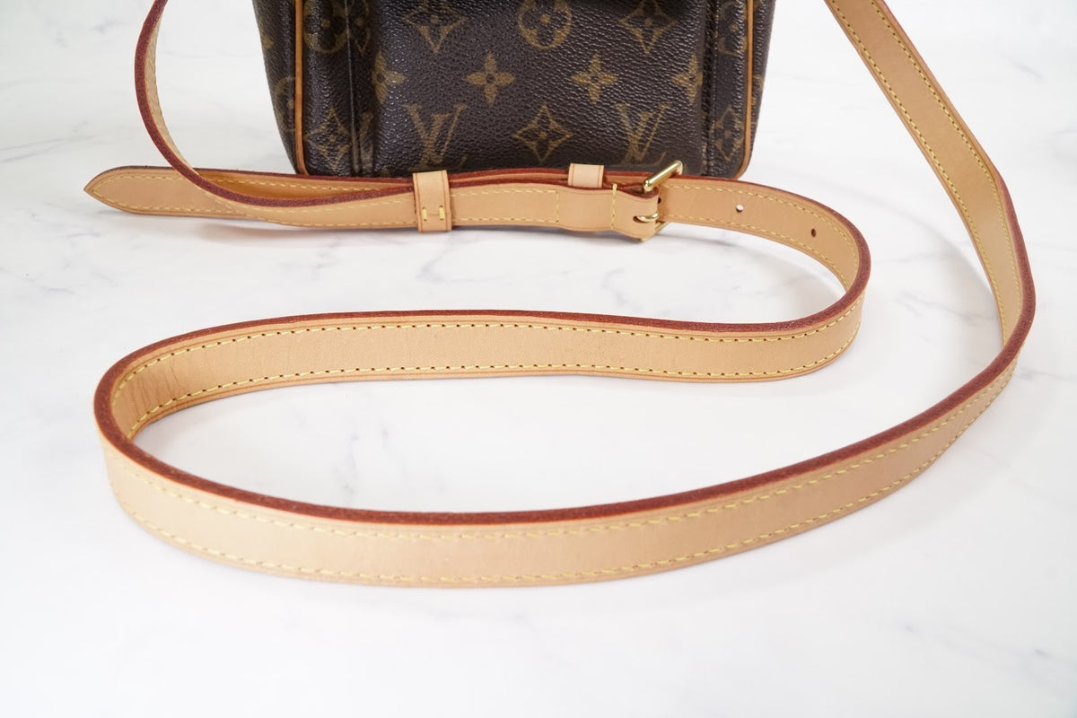 [Rank AB] LOUIS VUITTON Monogram Viva Cite PM Shoulder Bag M51165 Brown Leather