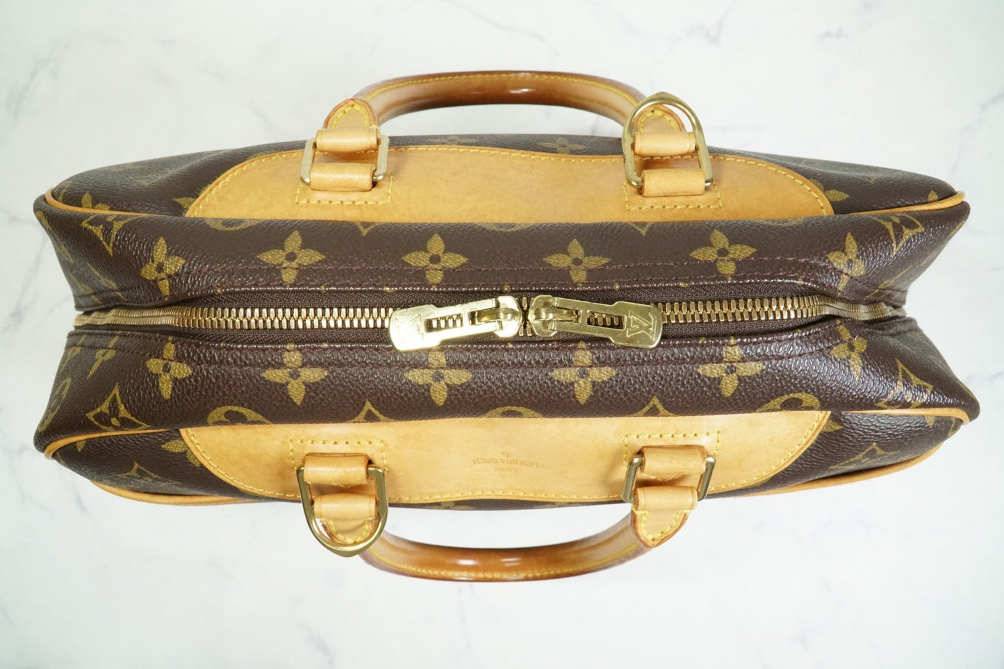 [Rank AB] Louis Vuitton Deauville M47270 Monogram Canvas Handbag Vintage Auth