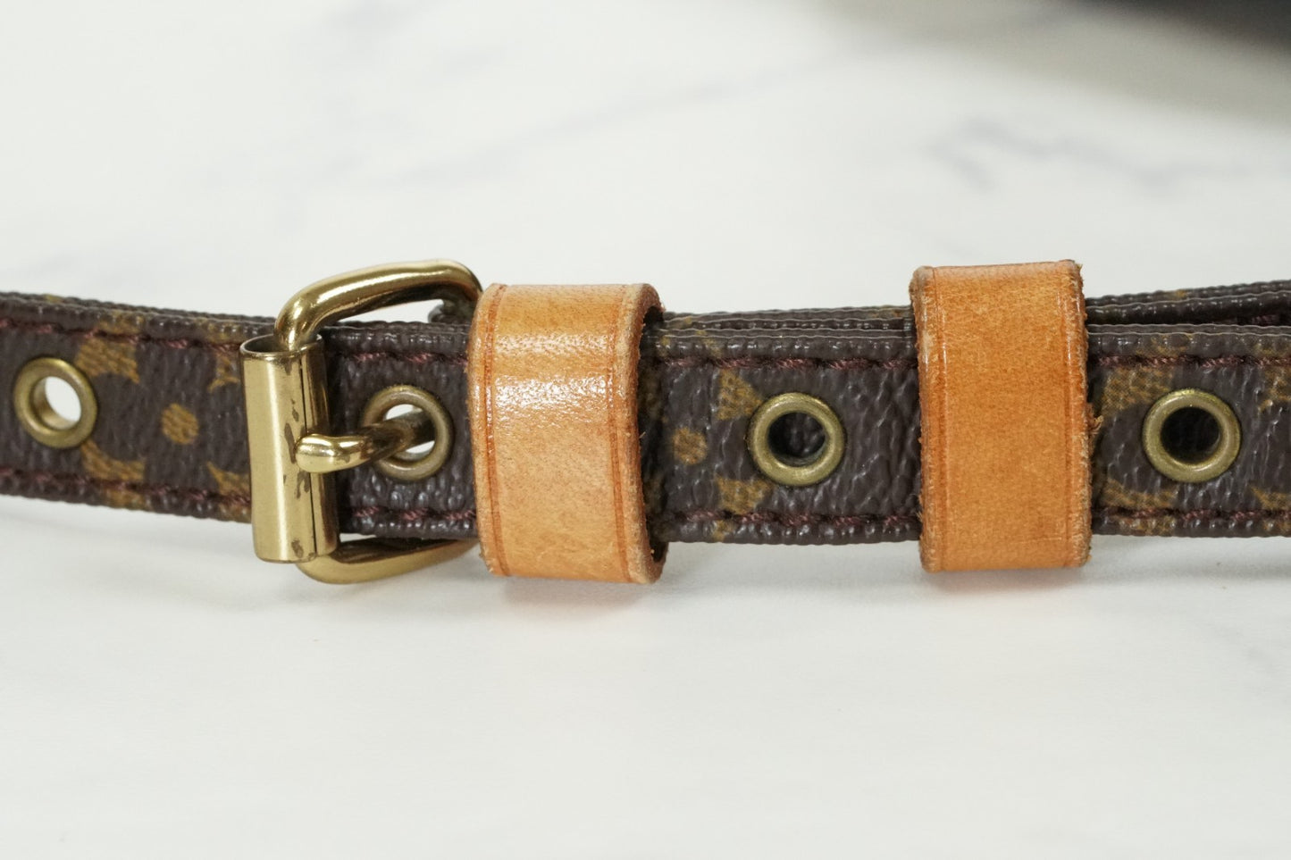 [Good] Louis Vuitton Monogram Danube Shoulder Bag M45266 Brown Vintage Crossbody