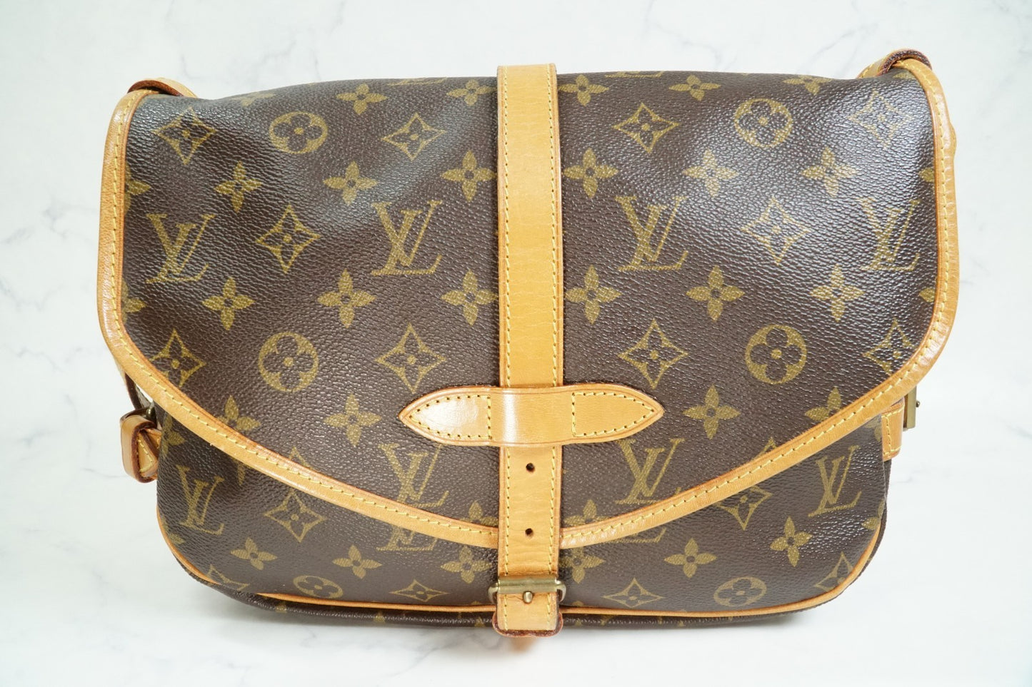 [Good] Louis Vuitton Monogram Saumur 30 Shoulder Bag M42256 Crossbody Vintage