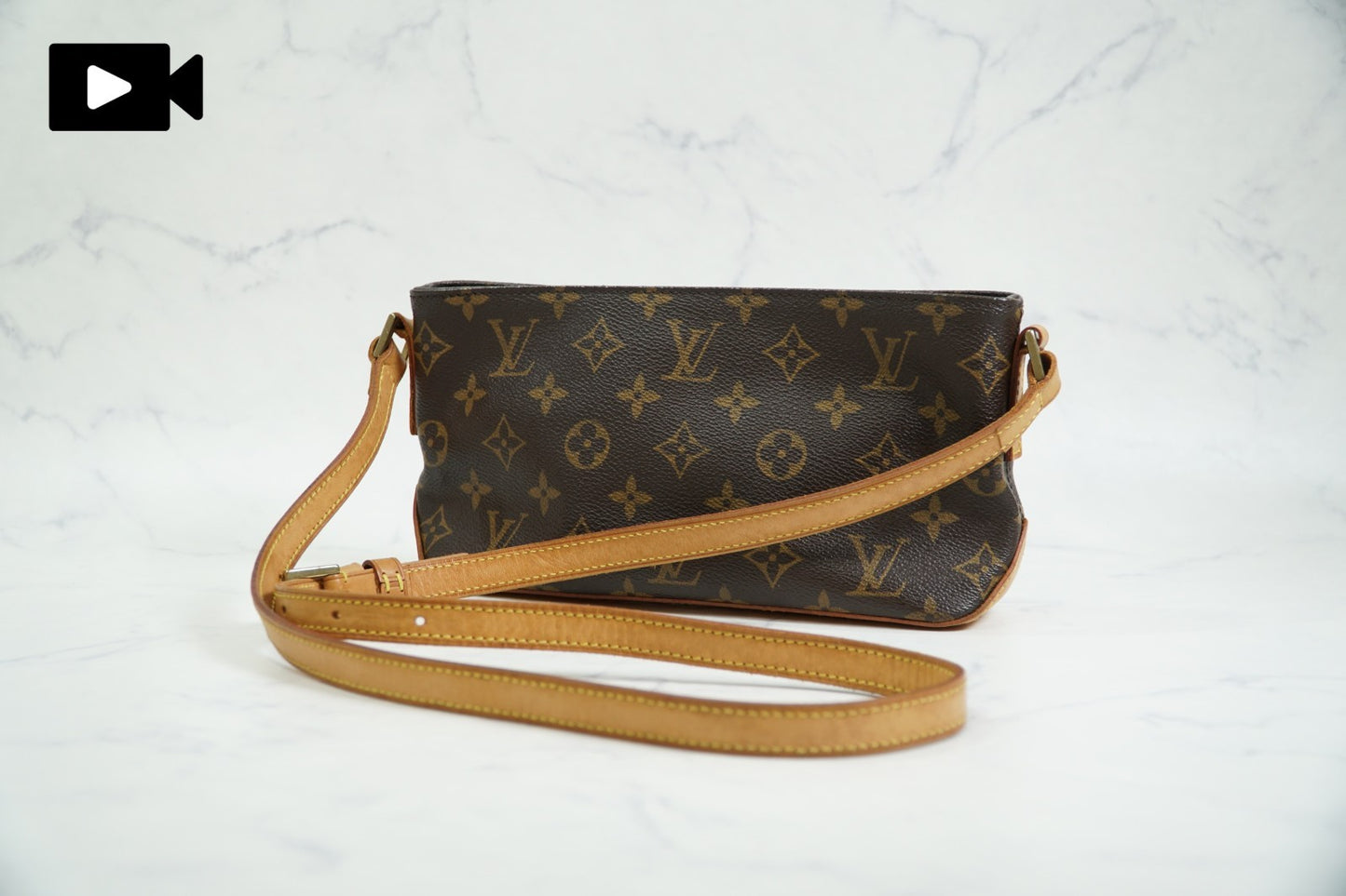 Louis Vuitton Monogram Trotteur M51240 Crossbody Shoulder Bag Vintage Authentic