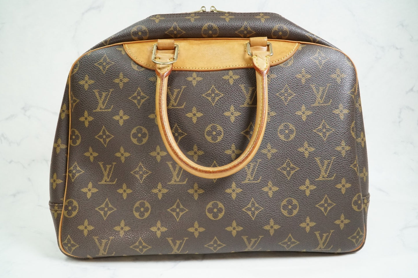 [Rank AB] Louis Vuitton Deauville M47270 Monogram Canvas Handbag Auth Vintage