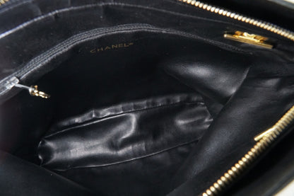 Chanel Matelasse Chain Shoulder Bag Fan Shape Black Leather GHW Vintage 1-Series