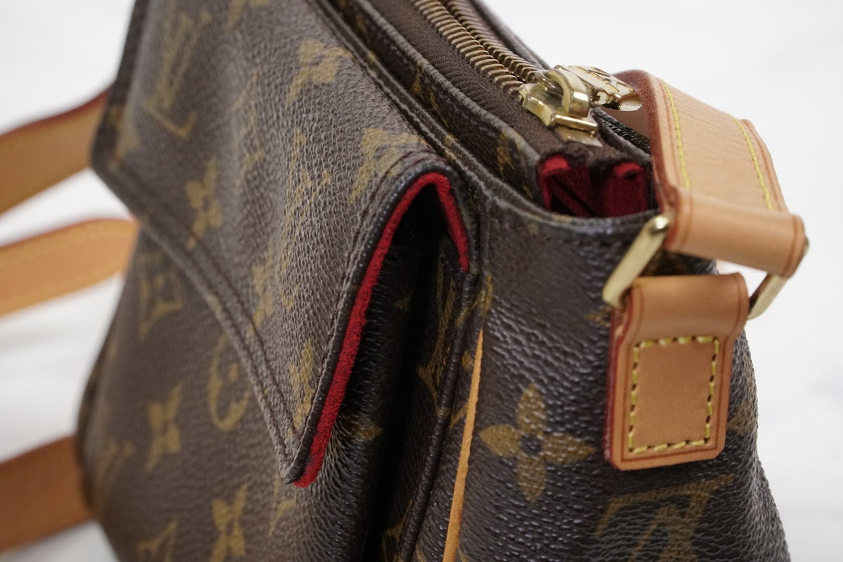 [Rank AB] LOUIS VUITTON Monogram Viva Cite PM Shoulder Bag M51165 Brown Leather