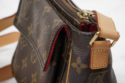 [Rank AB] LOUIS VUITTON Monogram Viva Cite PM Shoulder Bag M51165 Brown Leather