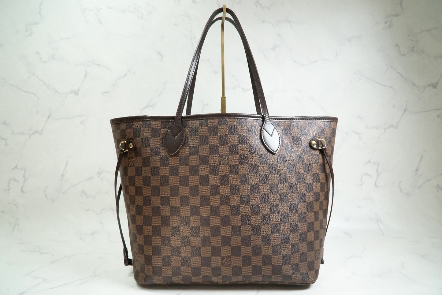 [Rank AB] Louis Vuitton Damier Ebene Neverfull MM Tote Bag Brown Canvas N51105
