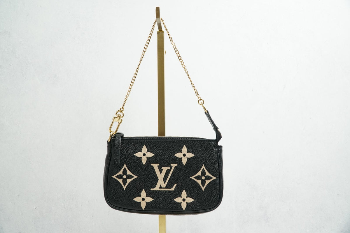 [Very Good] Louis Vuitton Empreinte Mini Pochette Accessoires Black Beige M80732