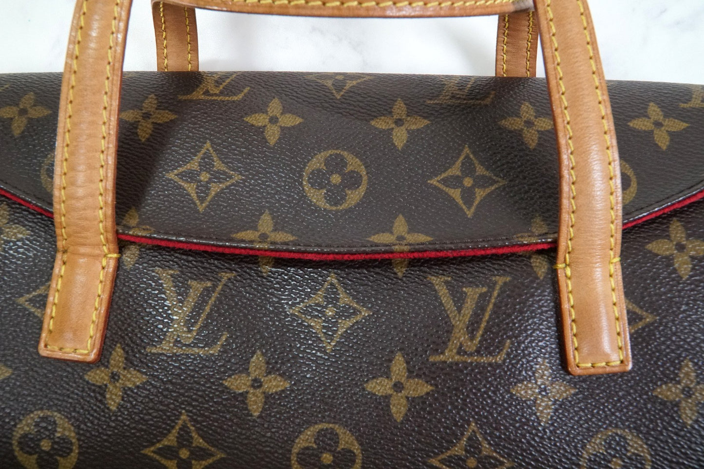 [Rank AB] Louis Vuitton Monogram Sonatine Handbag Canvas Leather Brown M51902