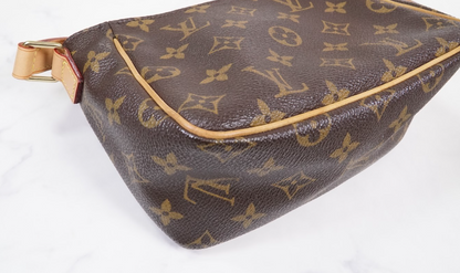 [Rank AB] LOUIS VUITTON Monogram Viva Cite PM Shoulder Bag M51165 Brown Leather