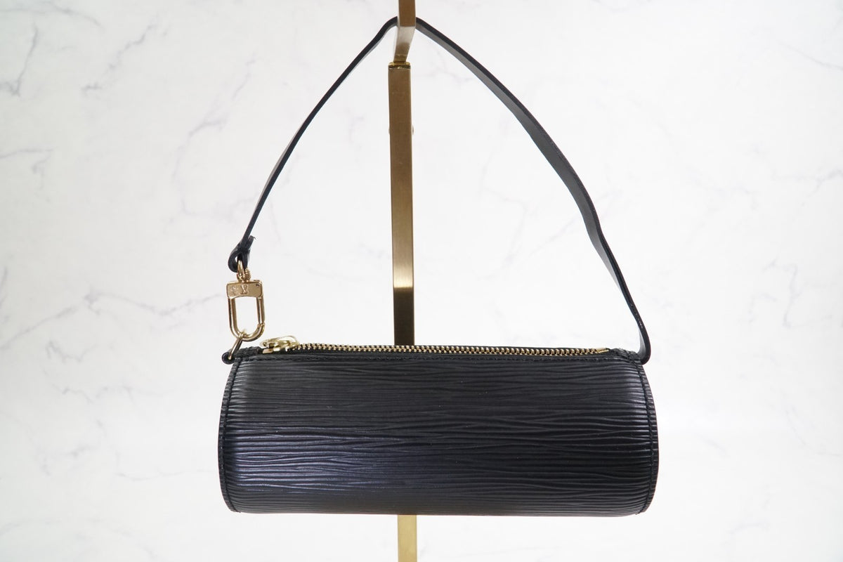 [Rank AB] LOUIS VUITTON Epi Soufflot Shoulder Bag Noir M52222 w/Pouch Dust Bag
