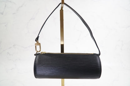 [Rank AB] LOUIS VUITTON Epi Soufflot Shoulder Bag Noir M52222 w/Pouch Dust Bag