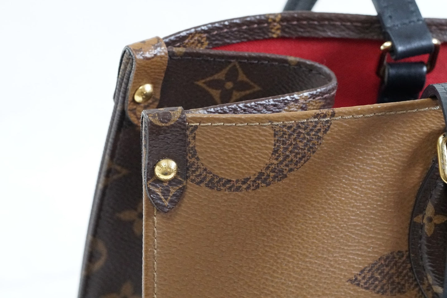 [Good] Louis Vuitton OnTheGo MM Monogram Giant Reverse Tote Bag M45321 Brown GLD