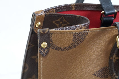 [Good] Louis Vuitton OnTheGo MM Monogram Giant Reverse Tote Bag M45321 Brown GLD