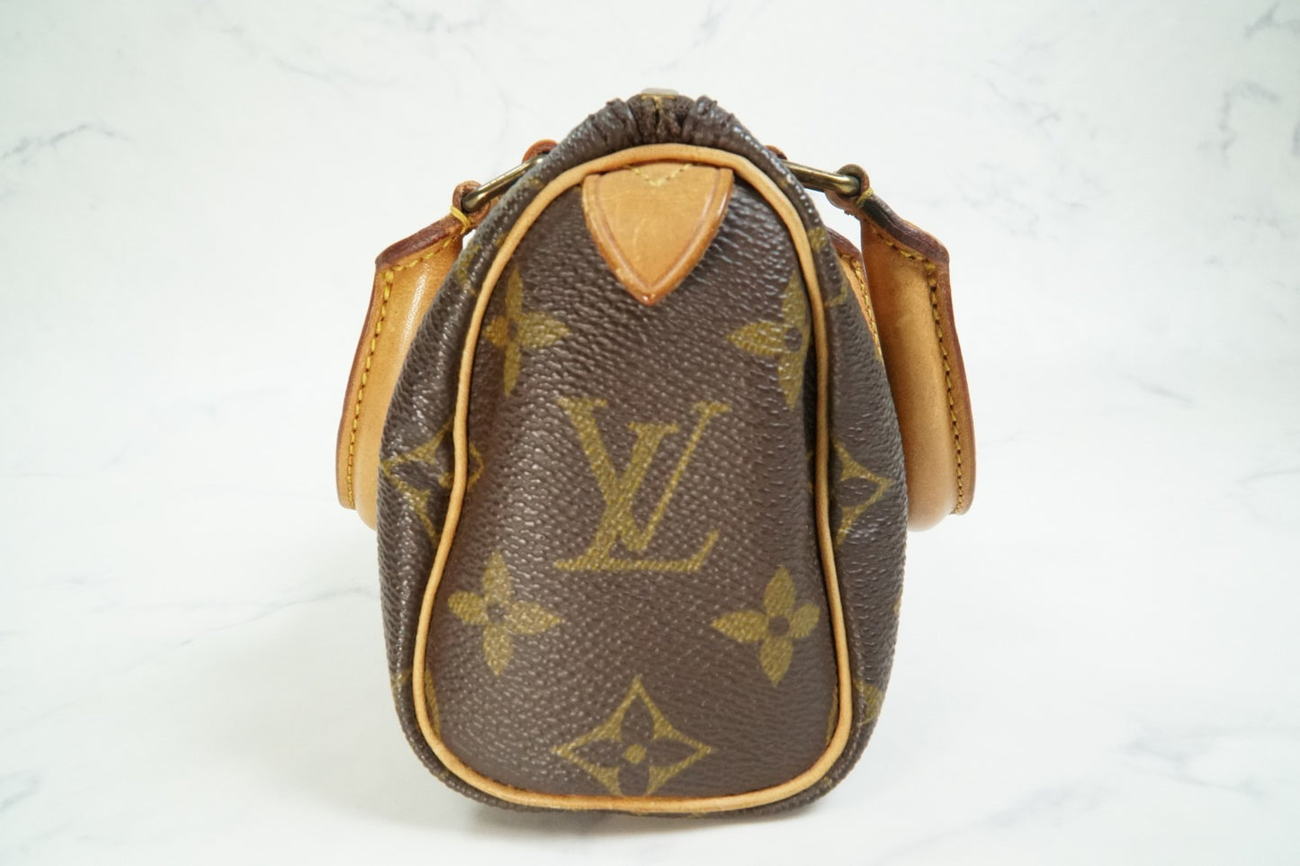 [AB] LOUIS VUITTON Monogram Mini Speedy Handbag M41534 Canvas Brown Vintage Auth