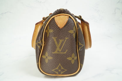 [AB] LOUIS VUITTON Monogram Mini Speedy Handbag M41534 Canvas Brown Vintage Auth