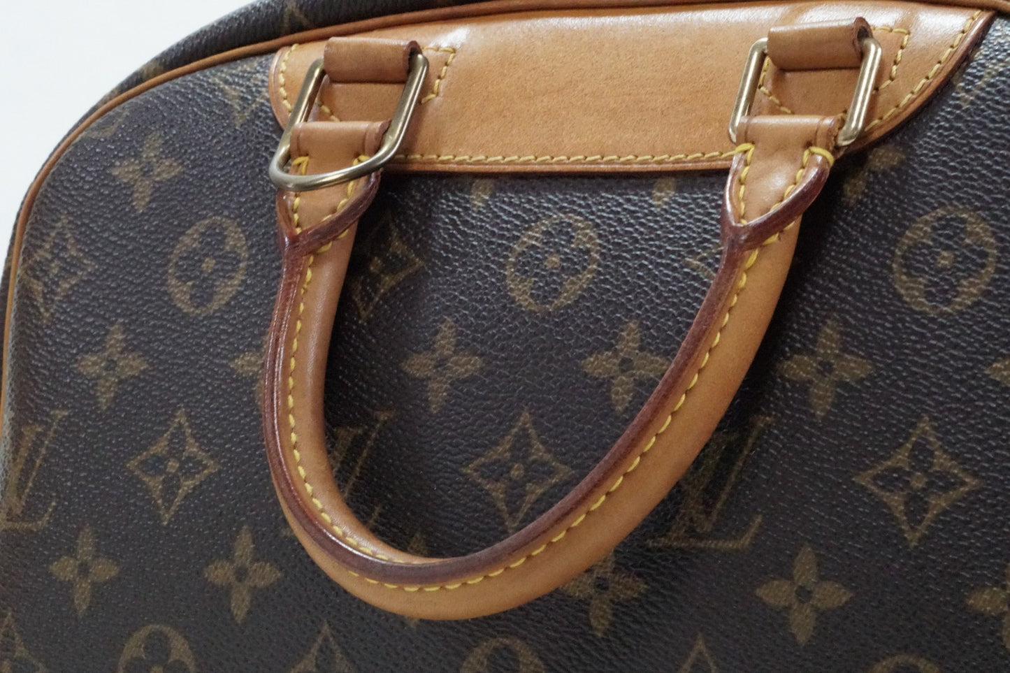 [Good] Louis Vuitton Monogram Trouville M42228 Handbag Brown Canvas Vintage Auth