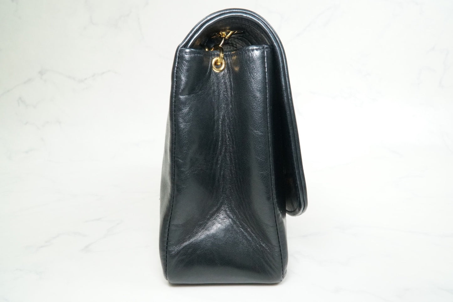 [VERY GOOD] CHANEL Vintage Diana Matelasse Chain Shoulder Bag Black Lambskin