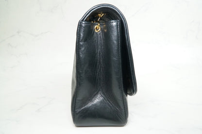 [VERY GOOD] CHANEL Vintage Diana Matelasse Chain Shoulder Bag Black Lambskin