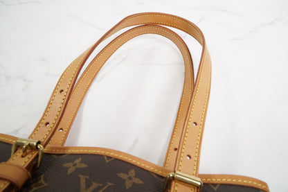 [Good] LOUIS VUITTON Monogram Bucket PM M42238 Shoulder Tote Bag Brown FL0052