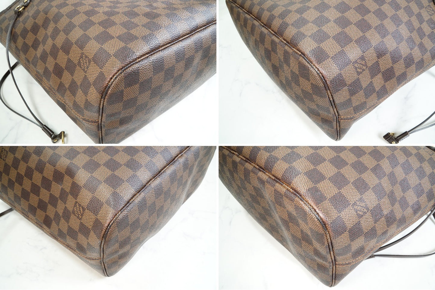 [Rank AB] Louis Vuitton Damier Ebene Neverfull MM Tote Bag Brown Canvas N51105