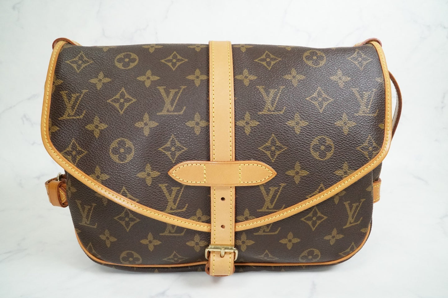 [Excellent] Louis Vuitton Monogram Saumur 30 Shoulder Bag M42256 Vintage Auth