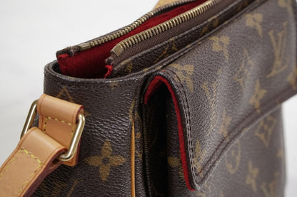 [Rank AB] LOUIS VUITTON Monogram Viva Cite PM Shoulder Bag M51165 Brown Leather