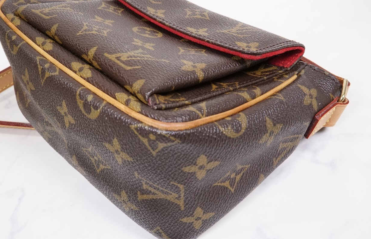 [Rank AB] LOUIS VUITTON Monogram Viva Cite PM Shoulder Bag M51165 Brown Leather