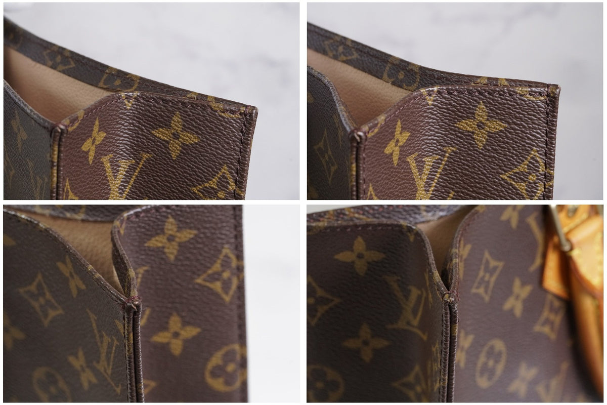 LOUIS VUITTON Sac Plat M51140 Monogram Canvas Tote Bag Handbag Vintage Authentic