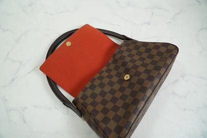 [Very Good] Louis Vuitton Damier Ebene Mini Looping Special Order N51158 Bag