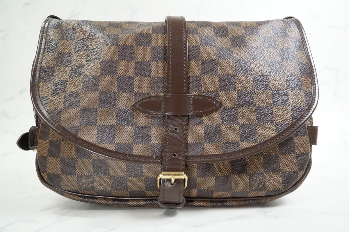 [EXC+ / AB] Louis Vuitton Damier Ebene Saumur 30 Special Order Shoulder Bag Rare