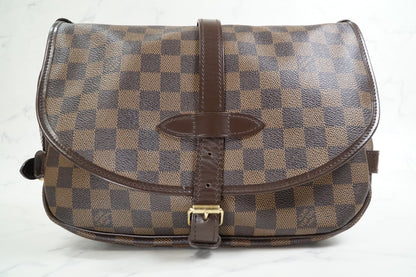 [EXC+ / AB] Louis Vuitton Damier Ebene Saumur 30 Special Order Shoulder Bag Rare