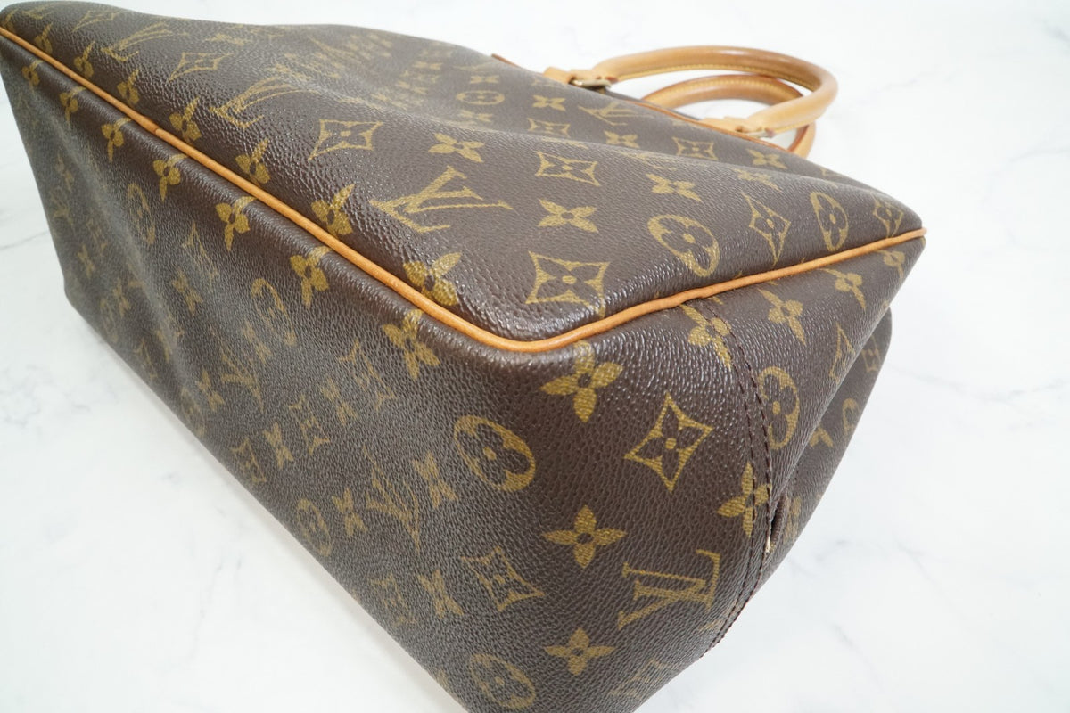 [Rank AB] Louis Vuitton Deauville M47270 Monogram Canvas Handbag Auth Vintage