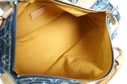[Rank AB w/ Box ] Louis Vuitton Monogram Denim Neo Speedy Blue Handbag M95019