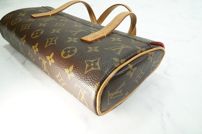 [Rank AB] Louis Vuitton Monogram Sonatine Handbag Canvas Leather Brown M51902