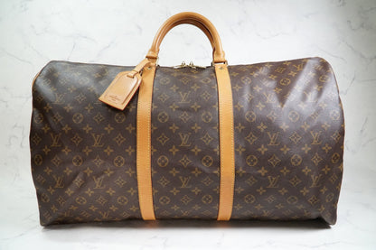 [Rank AB] Louis Vuitton Monogram Keepall 60 Travel Boston Bag M41422 Authentic
