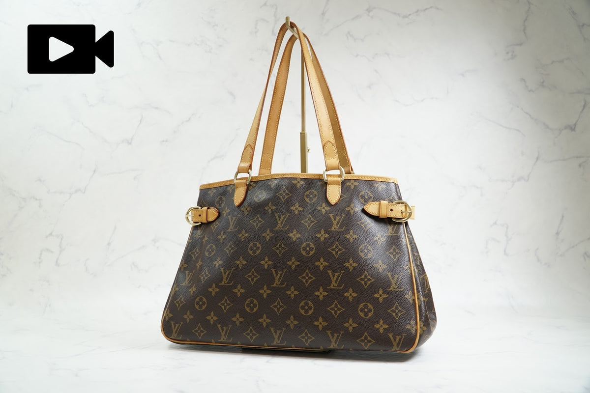[Rank AB] Louis Vuitton Monogram Batignolles Horizontal M51154 Tote Bag Auth