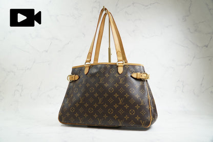 [Rank AB] Louis Vuitton Monogram Batignolles Horizontal M51154 Tote Bag Auth