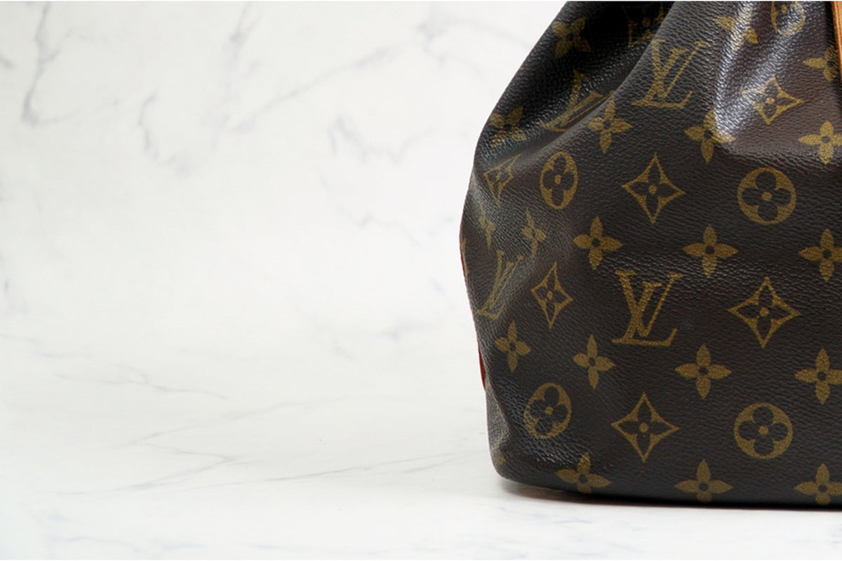 [Good] LOUIS VUITTON Monogram Petit Noe Shoulder Bucket Bag Leather Brown AR0921