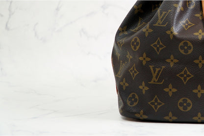 [Good] LOUIS VUITTON Monogram Petit Noe Shoulder Bucket Bag Leather Brown AR0921