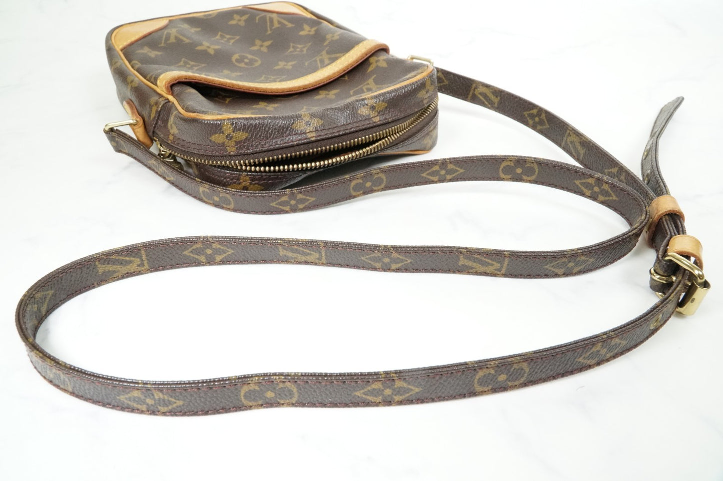 [Good] Louis Vuitton Monogram Danube Shoulder Bag M45266 Brown Vintage Crossbody